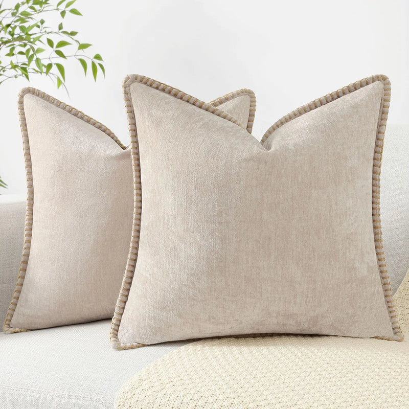 Sorevane Cushion Cover – Soft Chenille with Stitched Edge