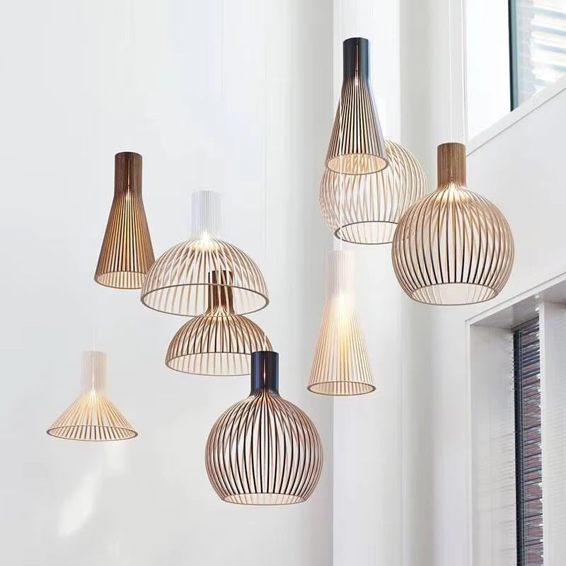 Orvella Pendant Light – Organic Wood Design with Open Structure