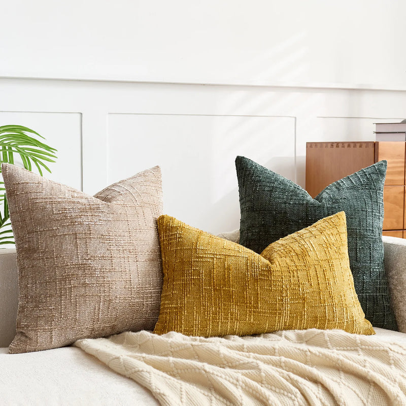 Chenille Cushion Cover with Bamboo Texture for a Luxurious and Warm Interior