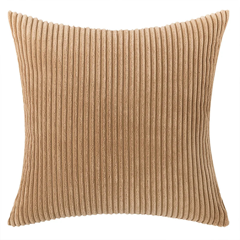 Varevyn Cushion Cover – Striped Corduroy with Soft Texture