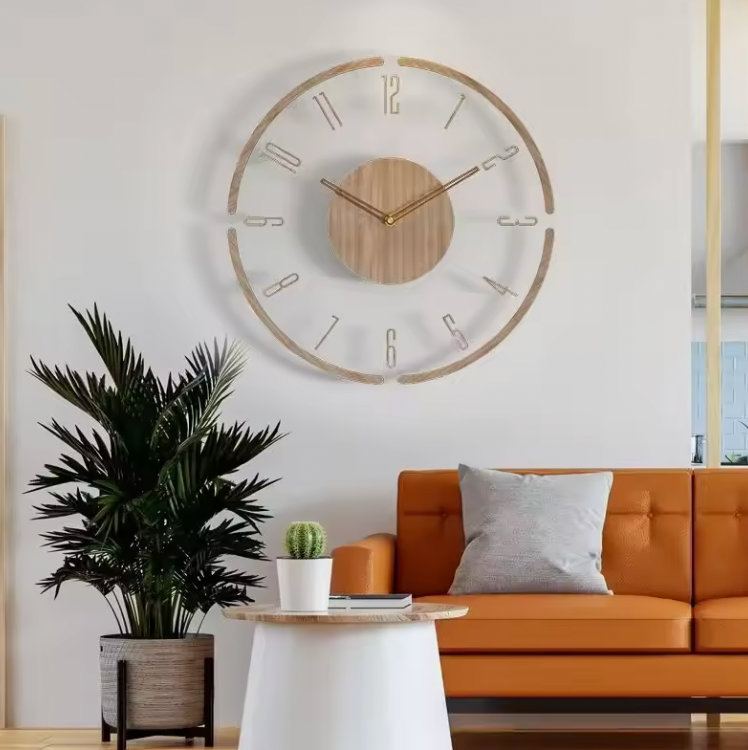 Avenora Wall Clock – Wood Design with Silent Quartz Movement