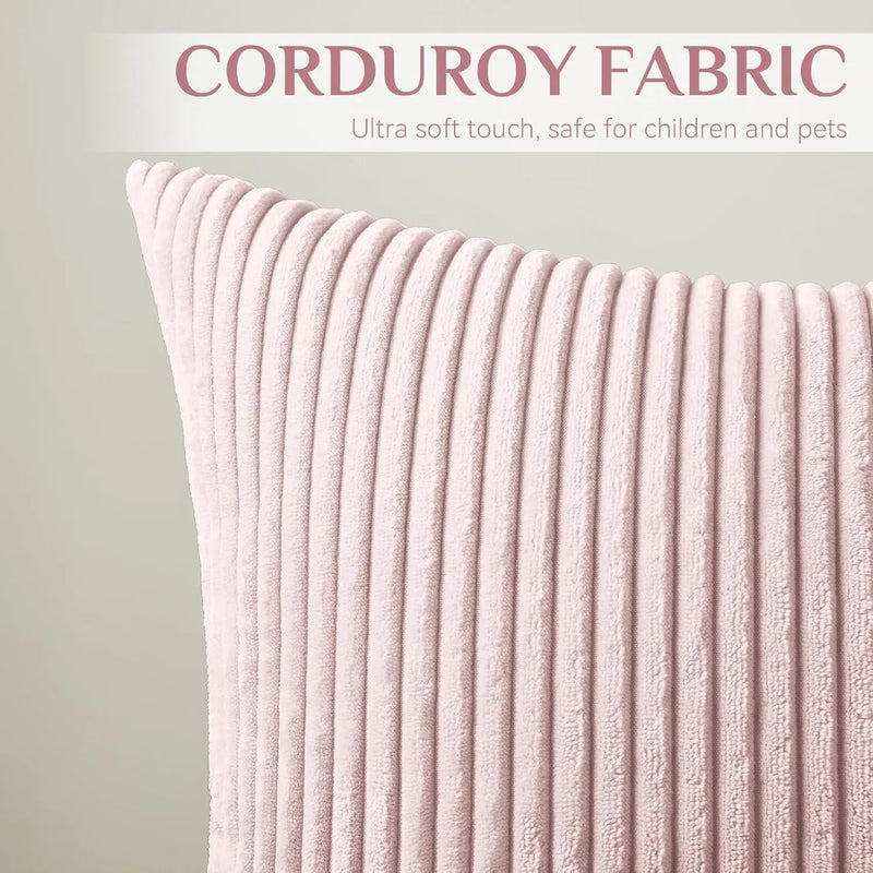Varevyn Cushion Cover – Striped Corduroy with Soft Texture