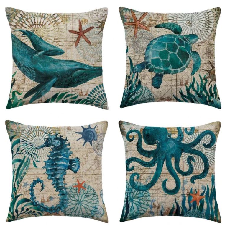 Caelvyn Cushion – Sea Life Motif for Coastal Atmosphere