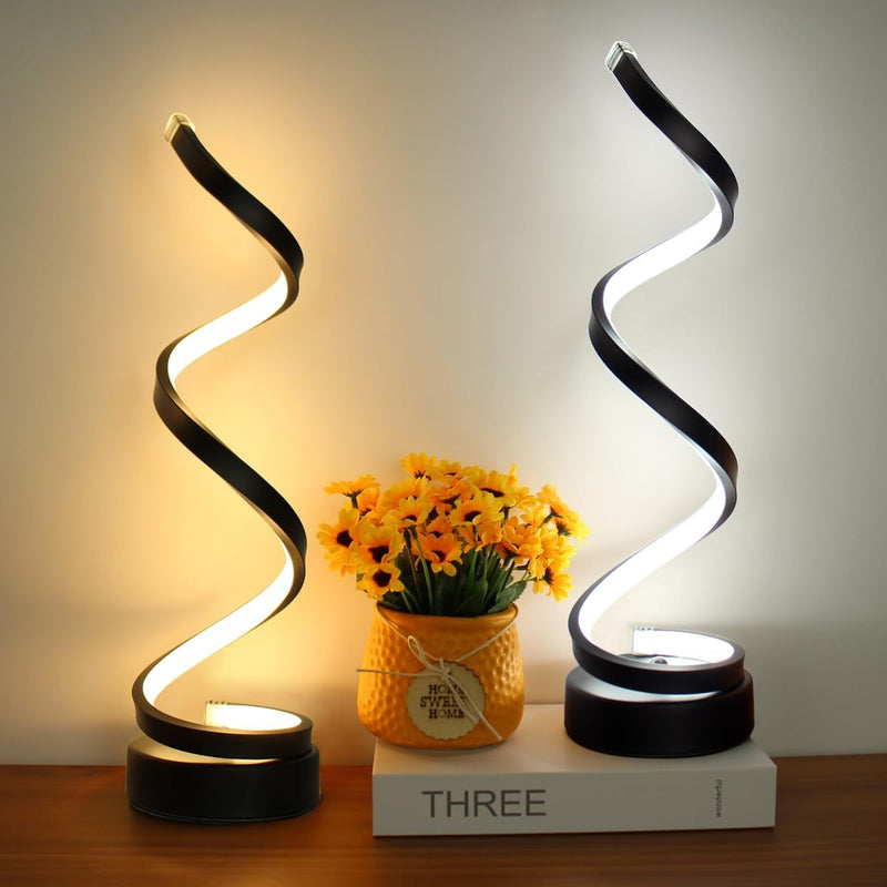 Solviera Table Lamp – Spiral Design with Warm Light