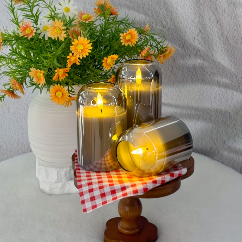 Velmira LED Candles – Set of 3 with 3D Wick Effect