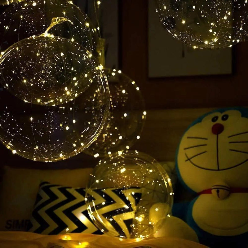 Lunavaro LED Balloons – Transparent Design with Warm White Light Wire