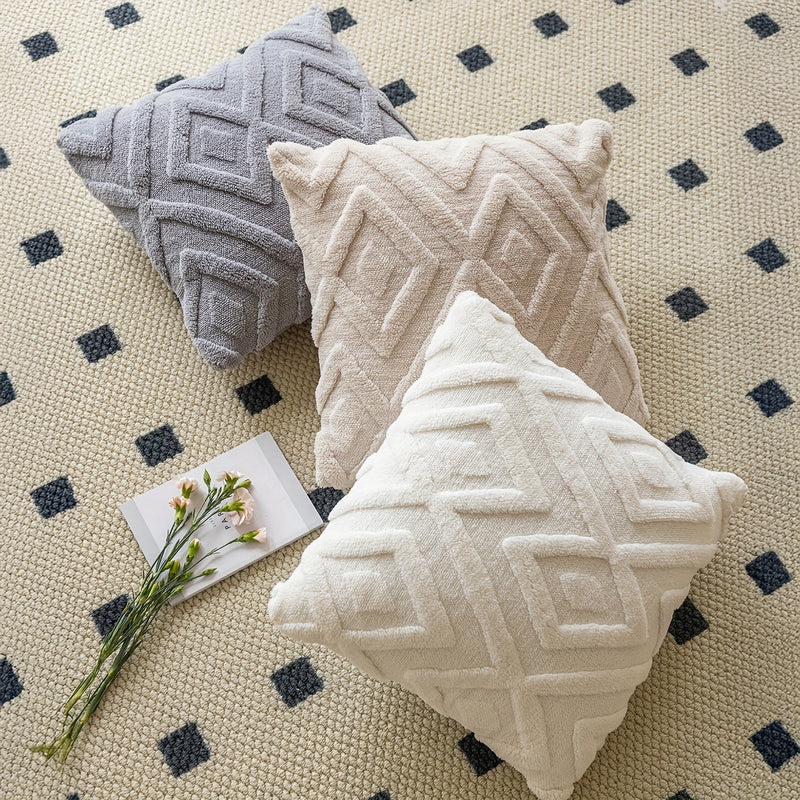 Averelle Cushion Covers – Boho Jacquard with Geometric Pattern