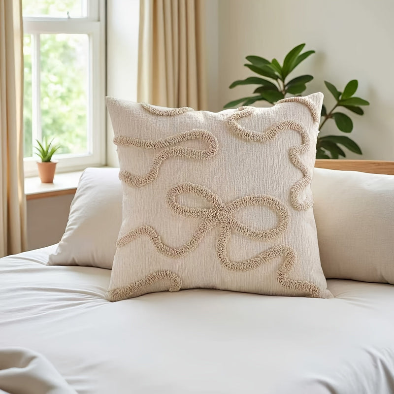 Liorenne Cushion Cover – Sleek Embroidery with Three-Dimensional Loops