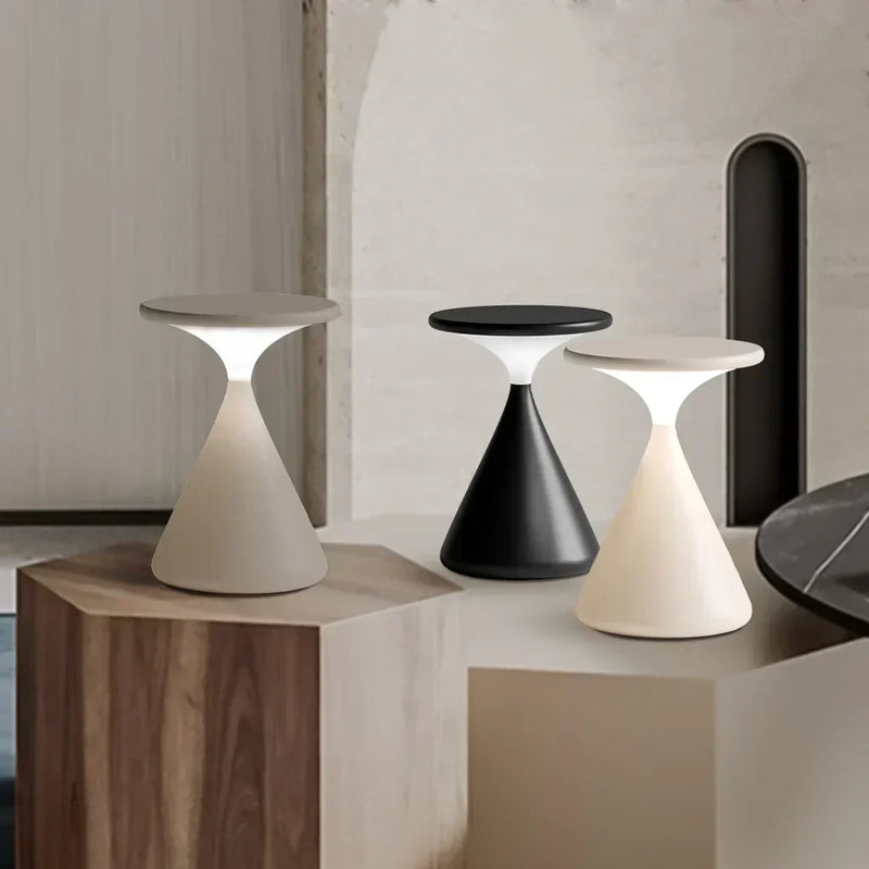 Aeron Hourglass Dimmable LED Table Lamp – Elegant and Cordless Light