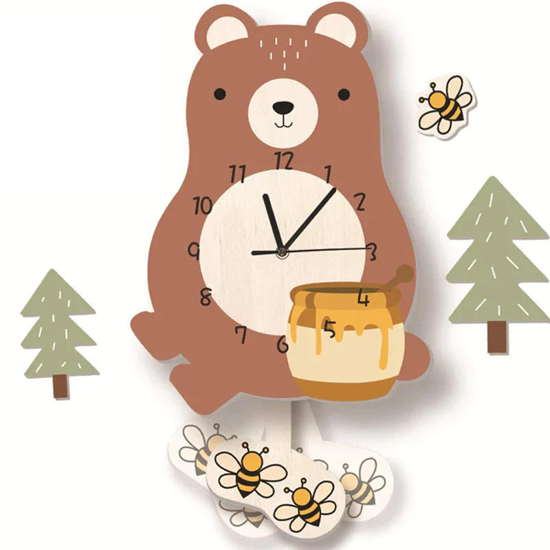 Mirello Children's Wall Clock – Animal Design for Learning Through Play