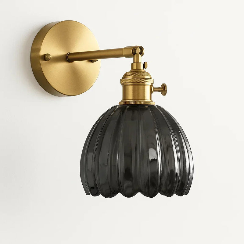 Virelia Wall Lamp – Vintage Flower Design with Glass Shade