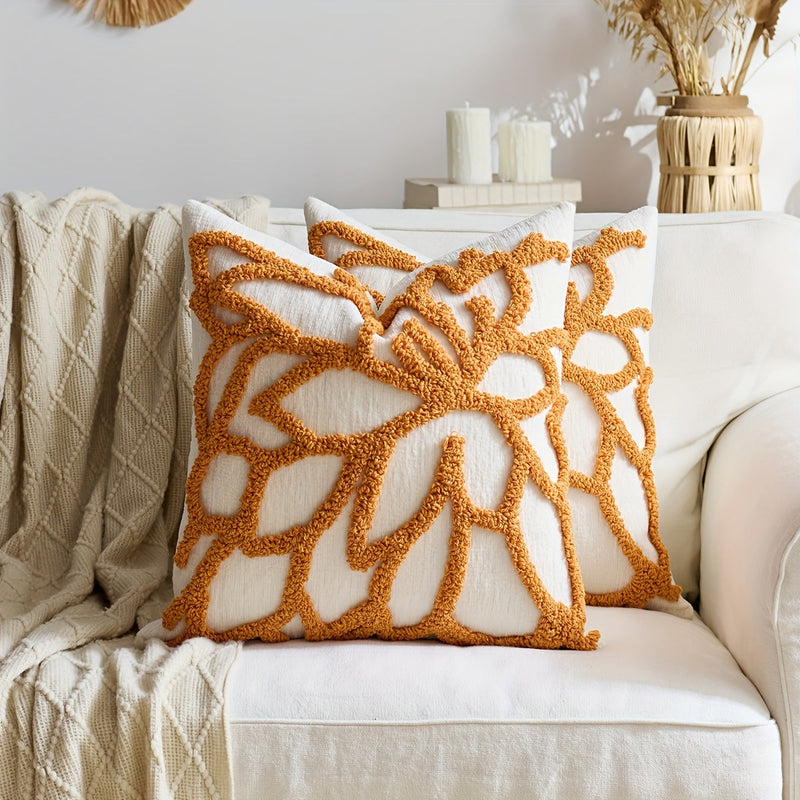 Elvoria Cushion Covers – 2-Pack with Tufted Rose Embroidery