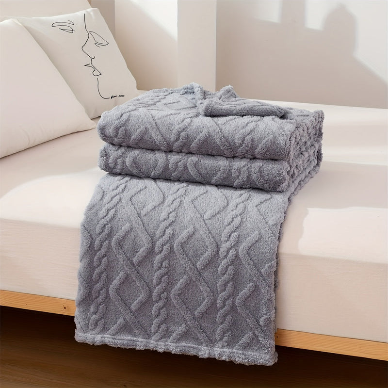 Sorvane Throw – Knitted Relief Design for Warmth