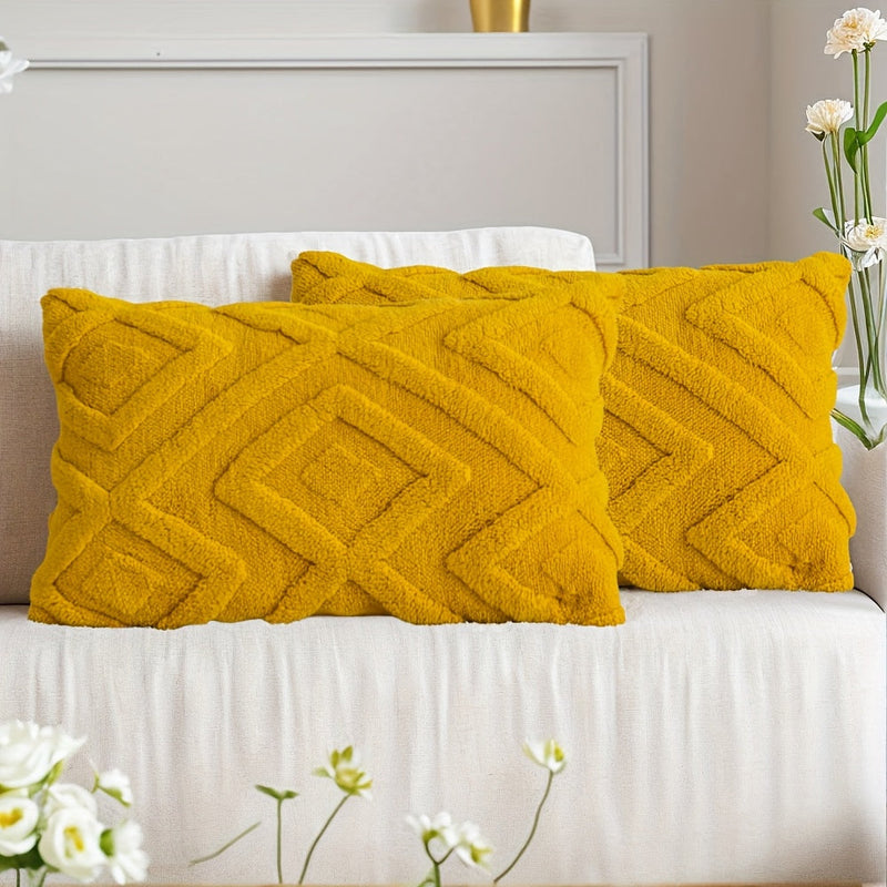 Averelle Cushion Covers – Boho Jacquard with Geometric Pattern