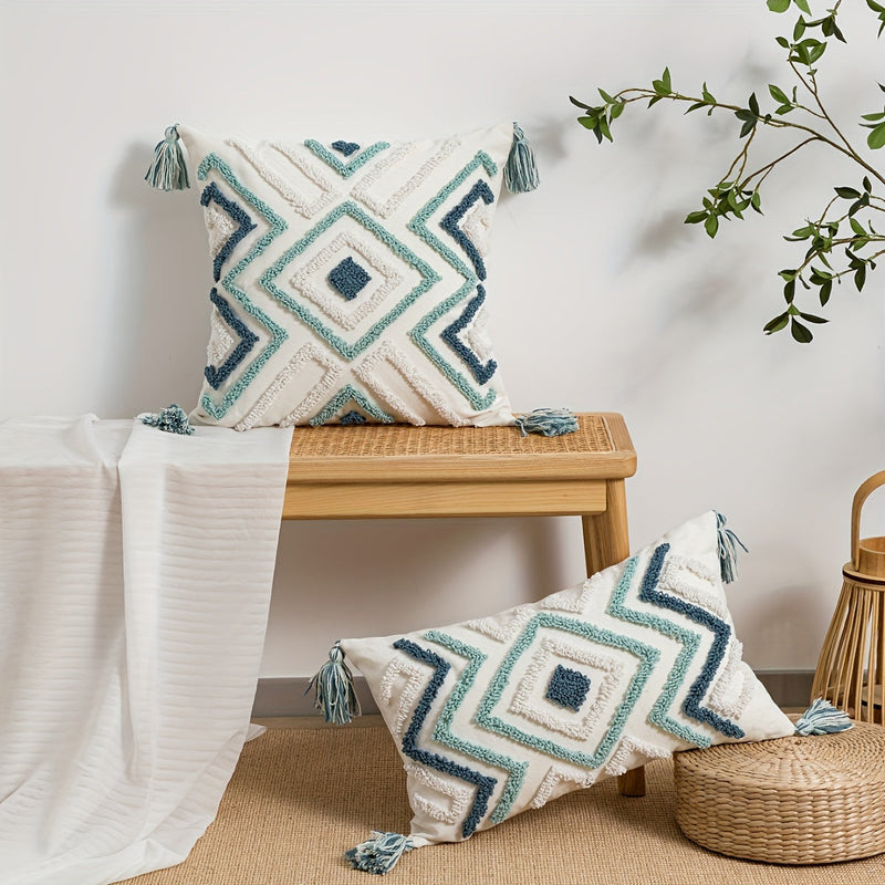 Zavelle Cushion Cover – Geometric Bohemian Embroidery