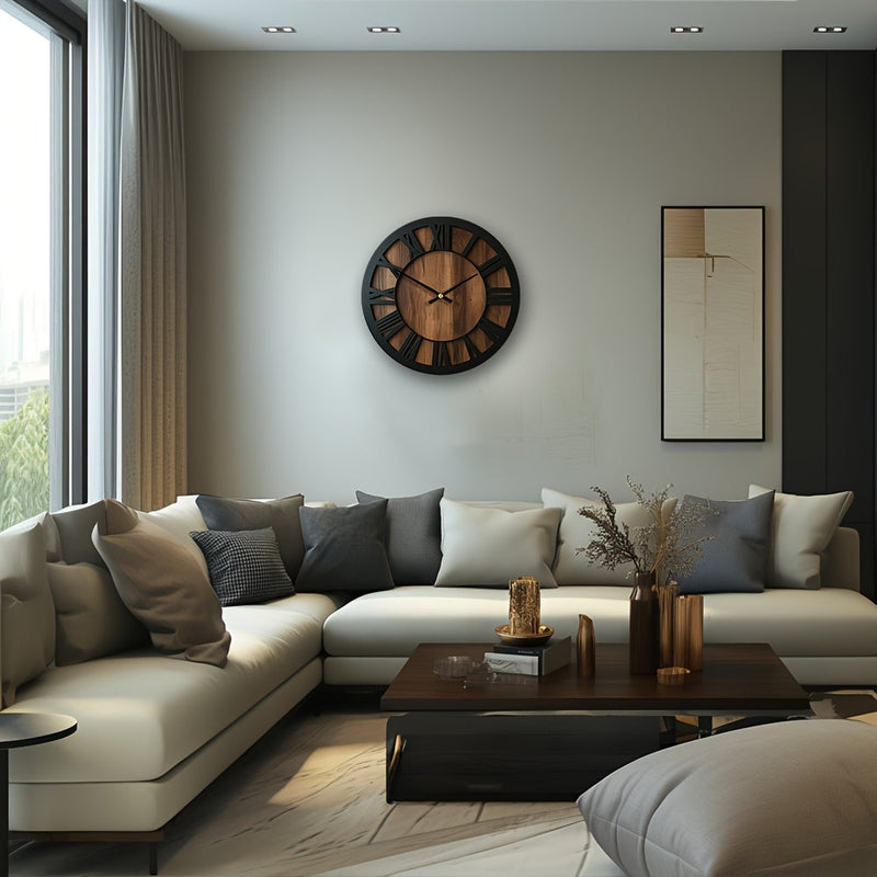 Norvella Wooden Wall Clock – Round Shape with Timeless Design