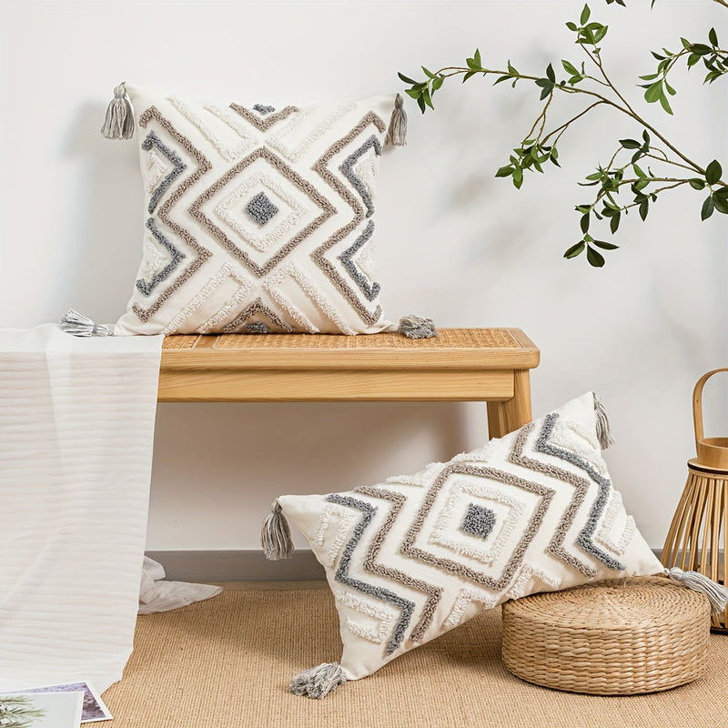 Zavelle Cushion Cover – Geometric Bohemian Embroidery