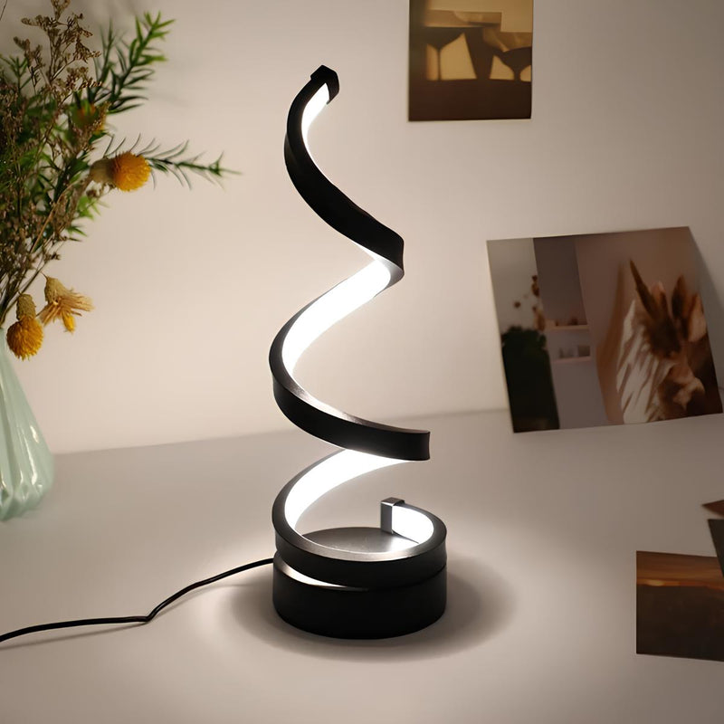Solviera Table Lamp – Spiral Design with Warm Light