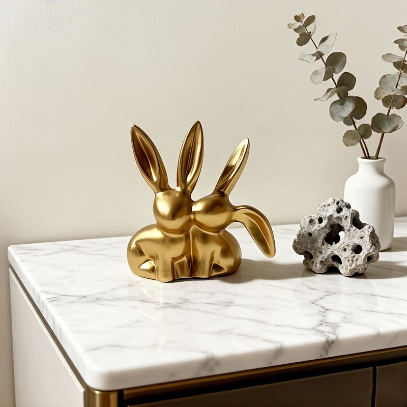 Averelle Rabbit Figurine – Gold-Coloured Sculpture