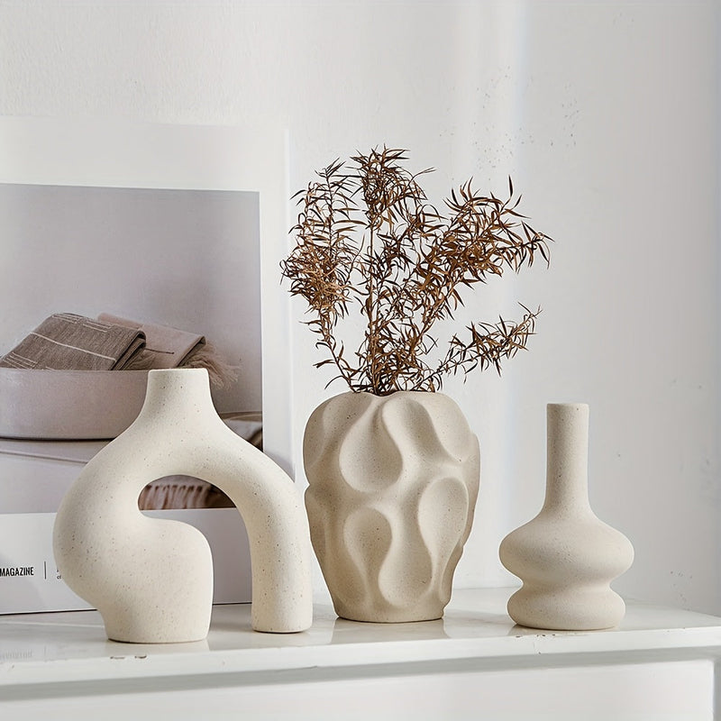 Calvessa Vases – Set of 3 Boho Geometric Vases