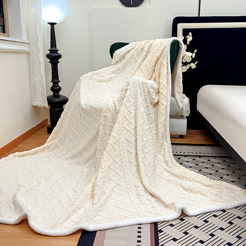 Norelle Throw – Knitted Design with Geometric Pattern