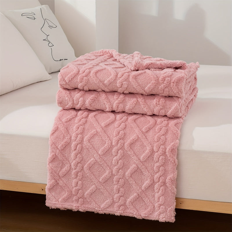 Sorvane Throw – Knitted Relief Design for Warmth
