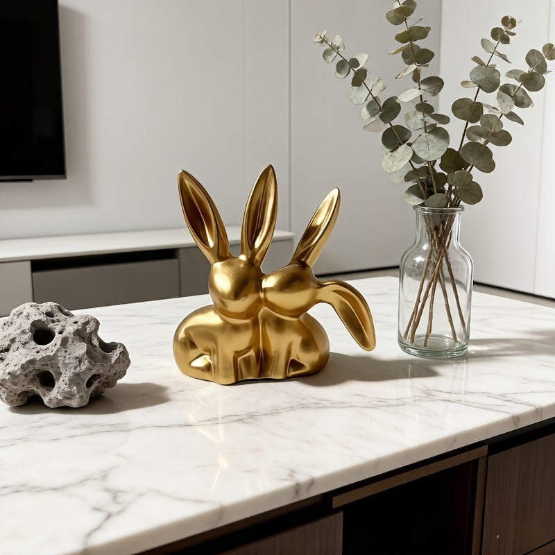 Averelle Rabbit Figurine – Gold-Coloured Sculpture