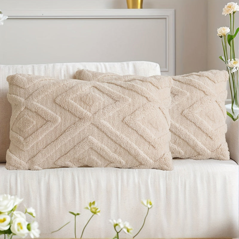 Averelle Cushion Covers – Boho Jacquard with Geometric Pattern