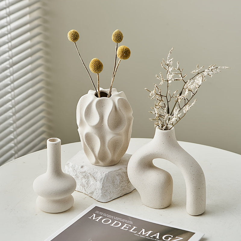 Calvessa Vases – Set of 3 Boho Geometric Vases