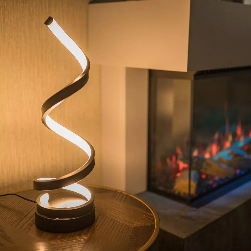 Solviera Table Lamp – Spiral Design with Warm Light