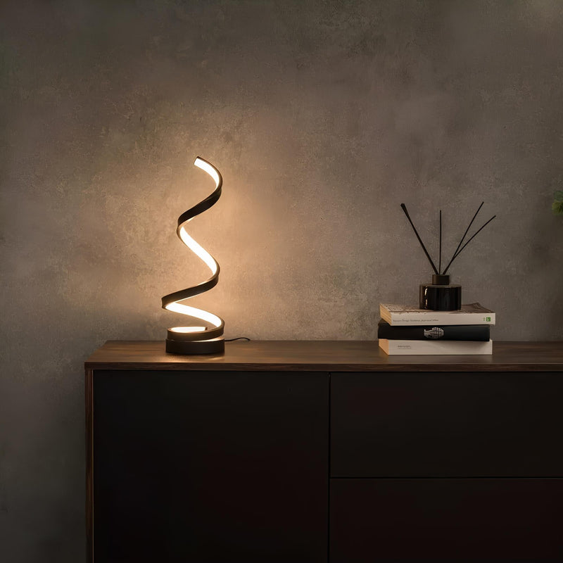 Solviera Table Lamp – Spiral Design with Warm Light