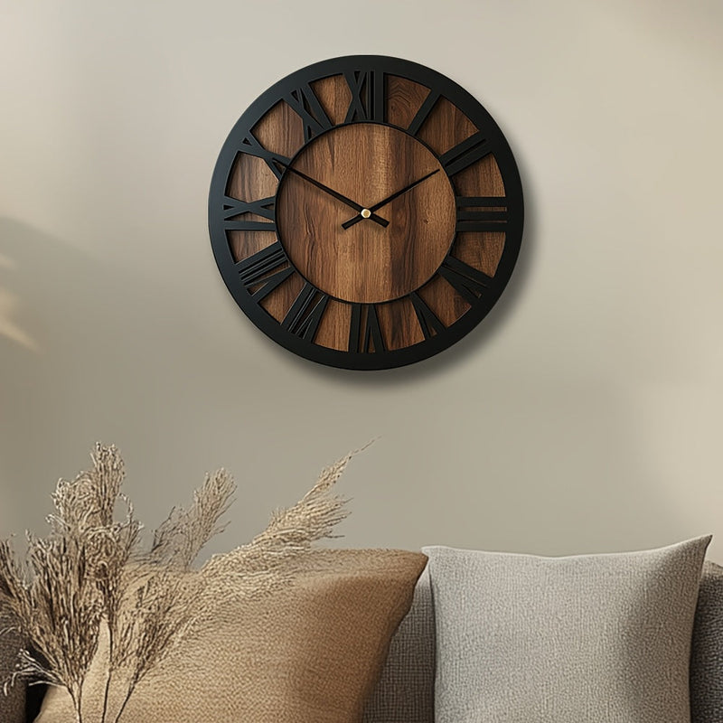 Norvella Wooden Wall Clock – Round Shape with Timeless Design