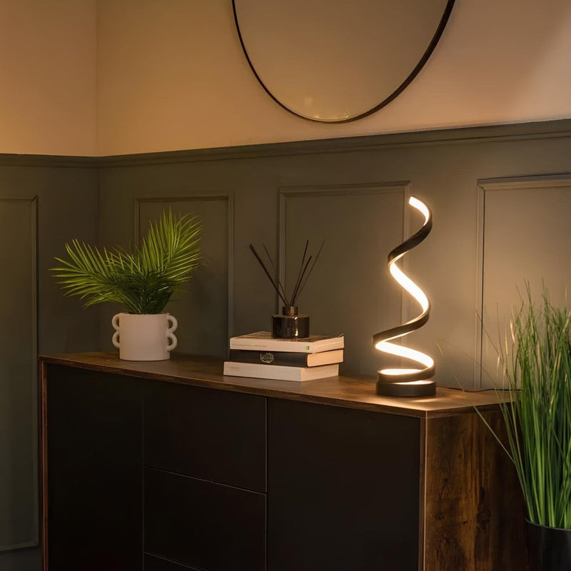 Viresta Table Lamp – Spiral Metal Design with Warm Light